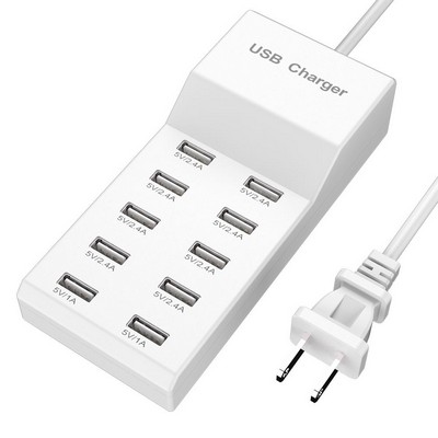 Smart USB Wall Charger 10-Port USB Charging Station for Multi Devices
