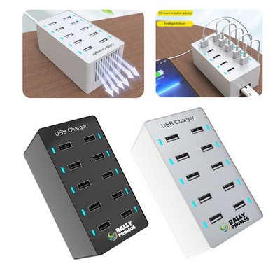 10-Port USB Charger Station